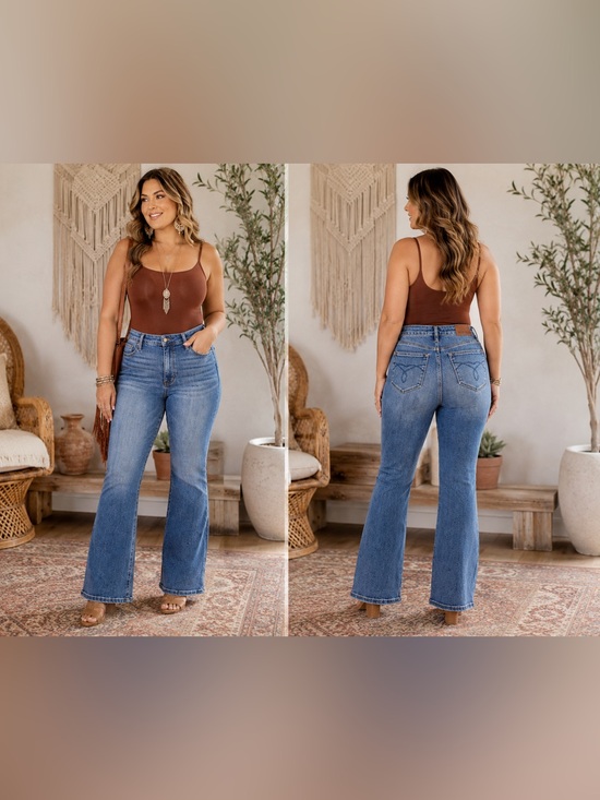 Judy Blue Denim - JUDY BLUE High Waist Tummy Control Back Pocket Embroidery Bootcut Jeans NWOT